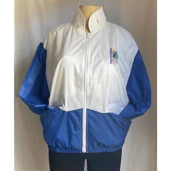 Vintage Y2K Holland America Line Windbreaker 90s Cruise Ship Jacket Patchwork  L - Picture 13 of 16